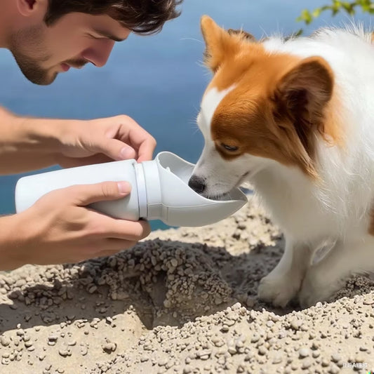 Sip-n-Stroll™ Portable Dog Water Bottle — 550 ml, Leak-Proof & One-Hand Use